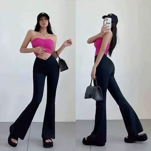 瑜伽喇叭身裤女蜜桃提臀裸裤