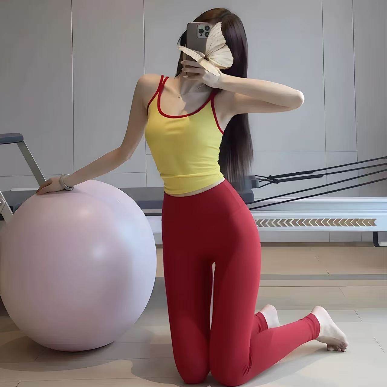 绝美工字瑜伽服背心女长款带胸垫显瘦运动内衣外穿普拉提训练上衣,运动/瑜伽/健身/球迷用品,瑜伽背心,淘宝优惠券,粉丝福利购,淘宝优惠卷