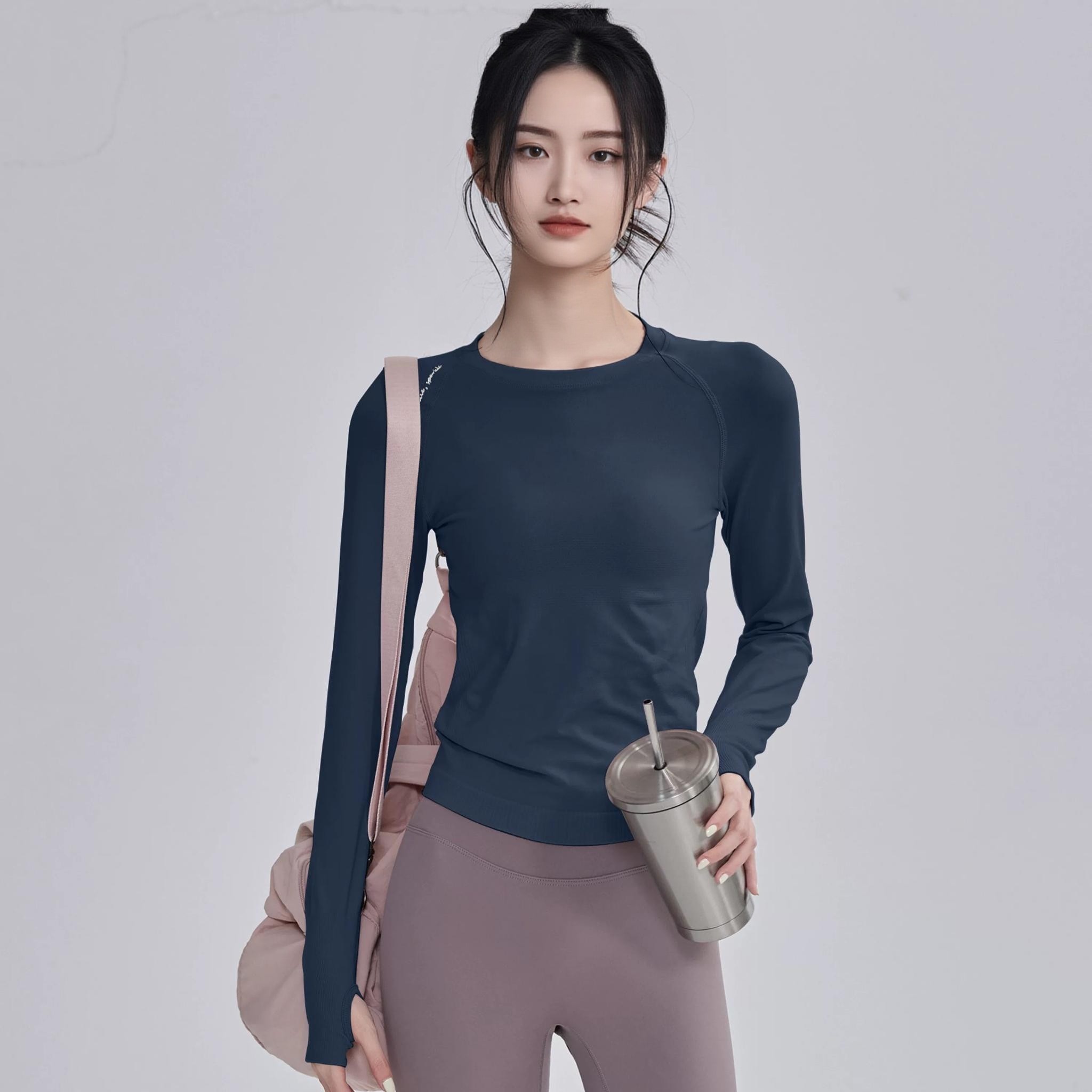 新款运动套装速干瑜伽服修身显瘦运动上衣圆领弹力普拉提跑步长袖,运动服/休闲服装,运动套装,淘宝优惠券,粉丝福利购,淘宝优惠卷
