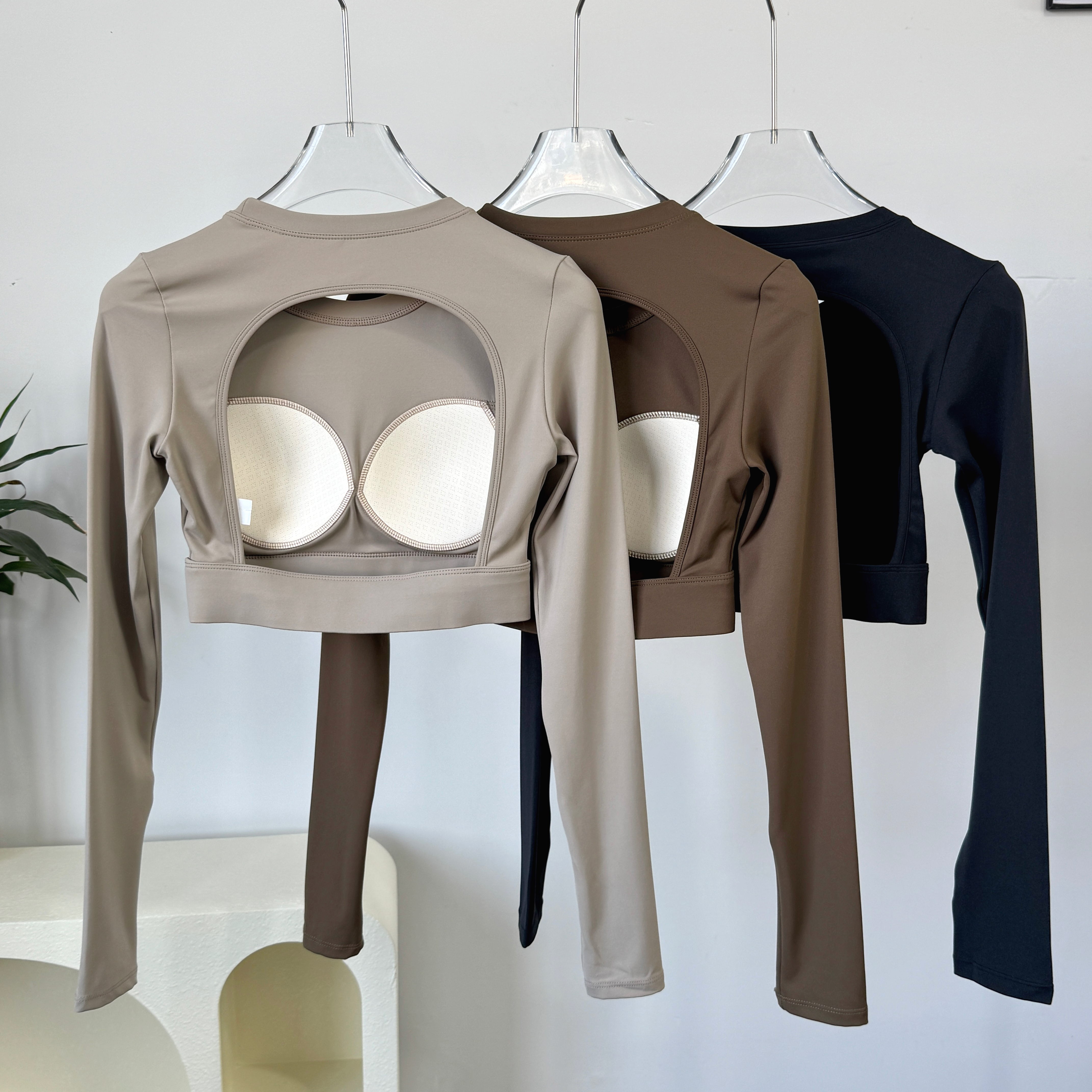 露背运动上衣女固定胸垫高级感女