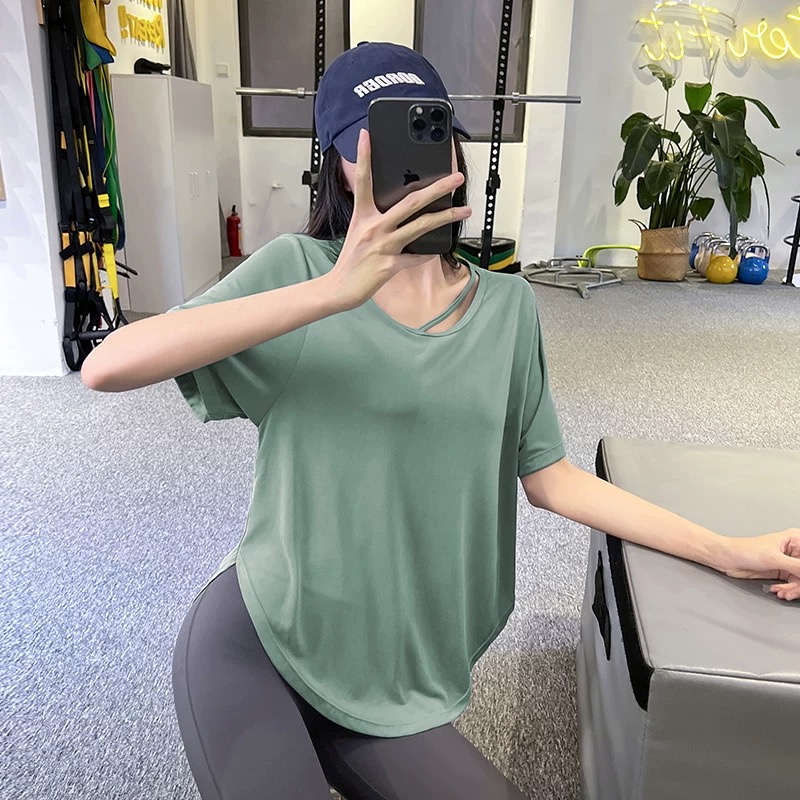 瑜伽短袖宽松百搭健身显瘦T恤