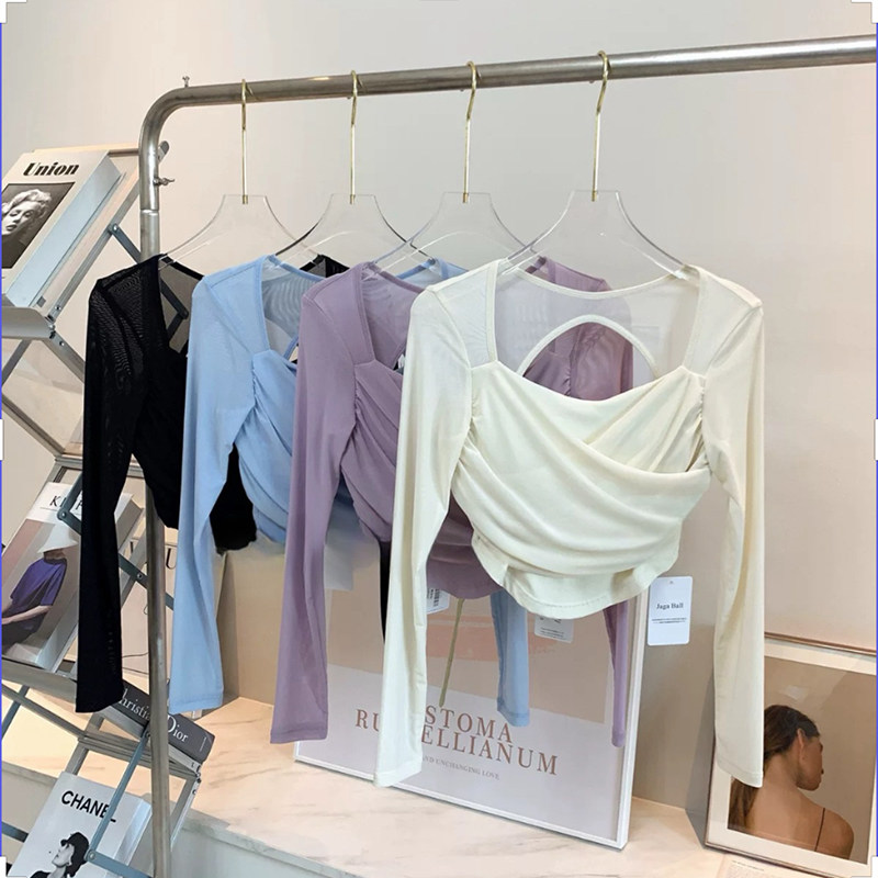 新款带垫瑜伽网纱运动上衣镂空气质美背专业普拉提健身长袖,运动/瑜伽/健身/球迷用品,瑜伽t恤,淘宝优惠券,粉丝福利购,淘宝优惠卷