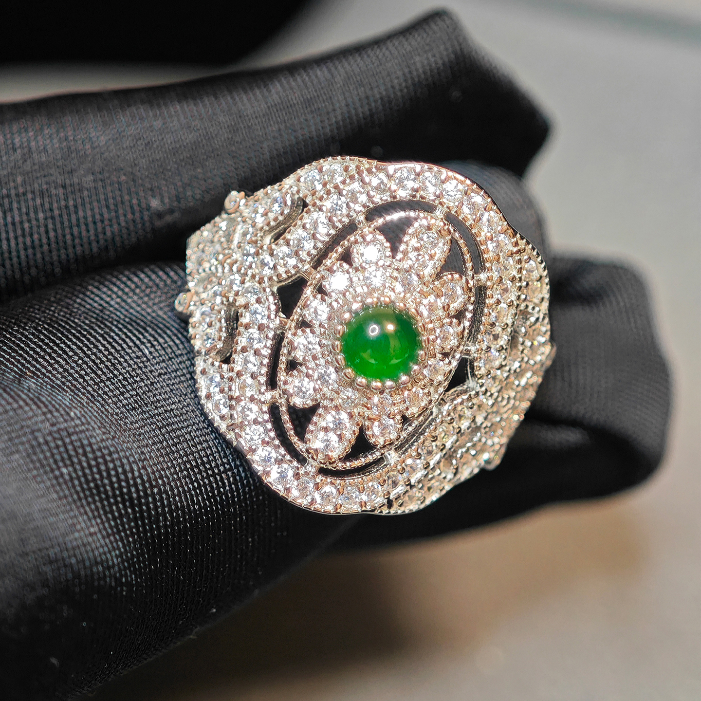 缅甸翡翠A货翡翠戒指支持复检