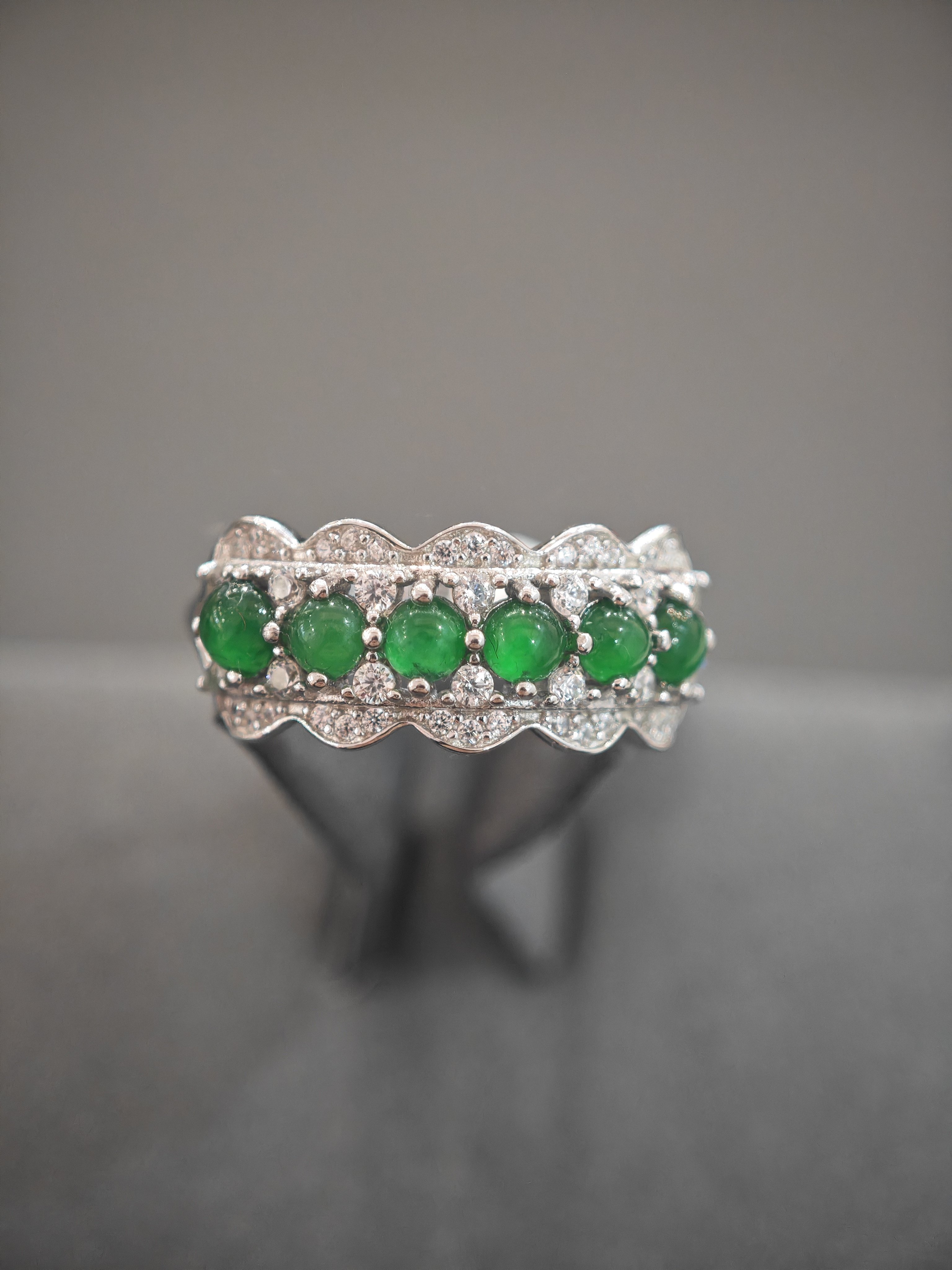 天然缅甸翡翠A货玉戒指保真镶嵌玉指环冰阳绿戒圈尾戒礼物