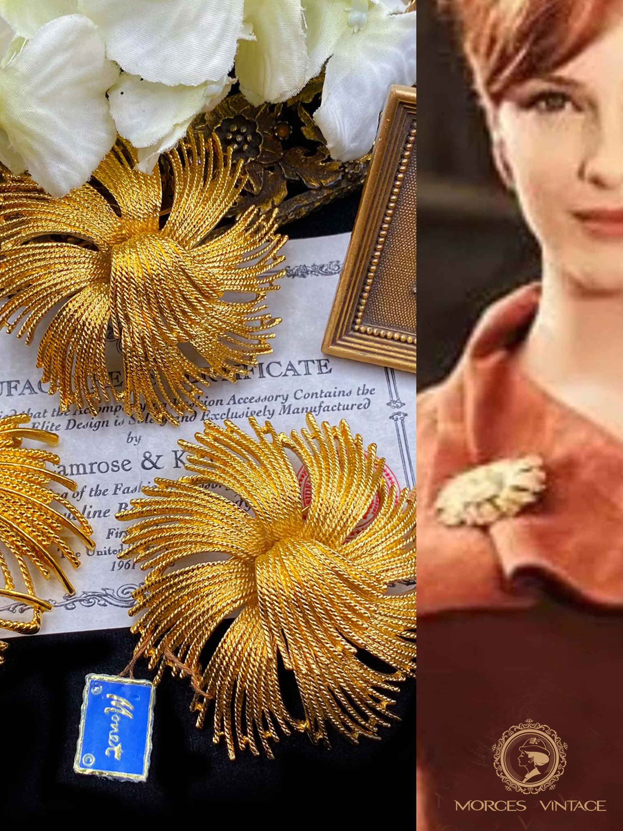 VintageMONET烟花花火胸针耳环