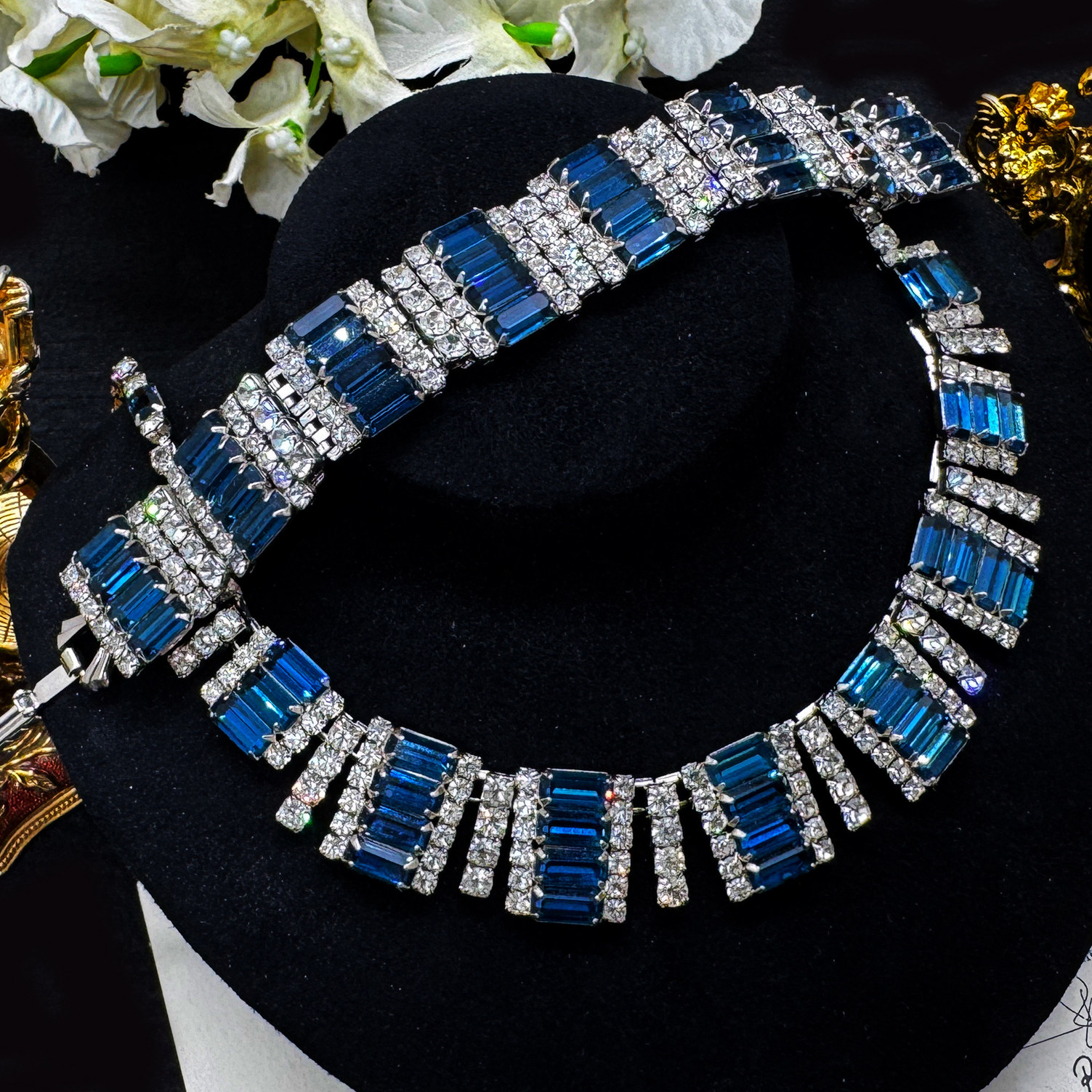 Vintage中古首饰KIRKS FOLLY早期稀有高端重工奥地利水晶项链手链