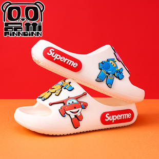 儿童拖鞋超级飞侠男童凉拖鞋卡通新款宝宝踩屎感女童浴室洗澡防滑