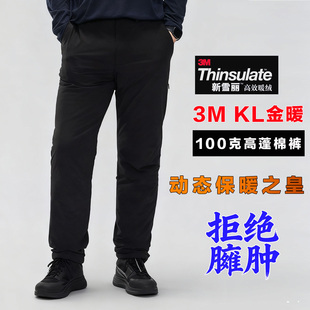 新雪丽100克加厚棉裤东北高寒防风保暖运动透气通勤徒步3M长裤男