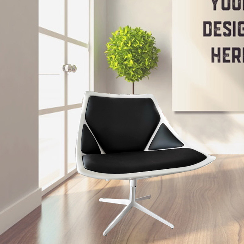 轻奢设计师个性四角空间椰壳造型椅咖啡厅售楼处洽谈接待单人椅子