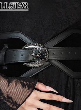 吉儿朋克】英国Killstar哥特蜘蛛皇后皮带扣宽版缕空造型腰封腰带
