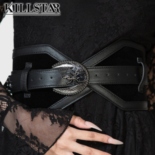 吉儿朋克】英国Killstar哥特蜘蛛皇后皮带扣宽版缕空造型腰封腰带