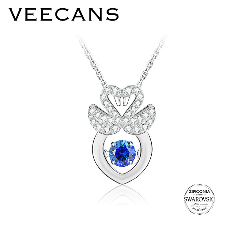 veecans小天鹅项链女ins潮网红纯银轻奢气质锁骨链镶施华洛世奇锆