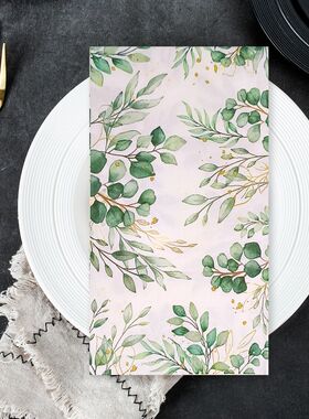 整包40x33cm多种绿叶满张面巾彩色餐巾纸纸巾手帕纸手工材料