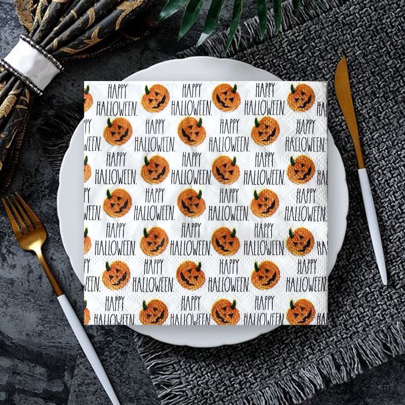 整包25x25cm碎花南瓜文字面巾彩色餐巾纸纸巾手帕纸手工材料