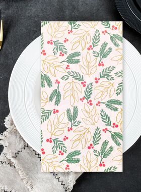 整包40x33cm黄绿叶子面巾彩色餐巾纸纸巾手帕纸手工材料