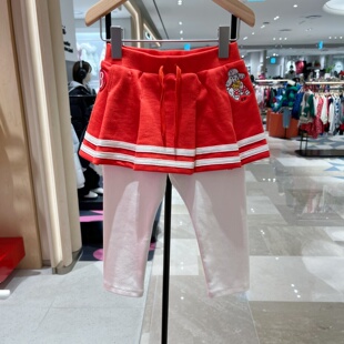 韩国代购BEBEDEPINO贝贝品诺儿童可爱时尚卡通印花百褶裙裤