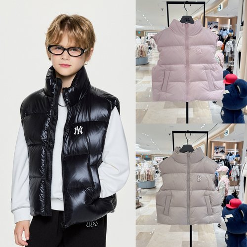 MLB儿童80%鸭绒毛绒立领保暖马甲