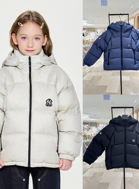 韩国直邮专柜代购MLB儿童80%鸭绒防水连帽保暖羽绒服25冬新款0856