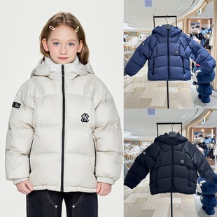 韩国直邮专柜代购MLB儿童80%鸭绒防水连帽保暖羽绒服25冬新款0856