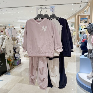 25秋新款 韩国代购 运动套装 休闲套头V领上衣长裤 1156 MLB儿童时尚