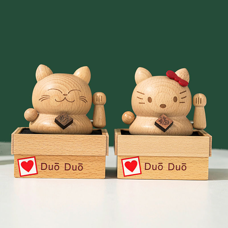 행운의 고양이 나무 뮤직 박스 뮤직 박스 거실 홈 장식 이사 새 집 크리스마스 생일 선물