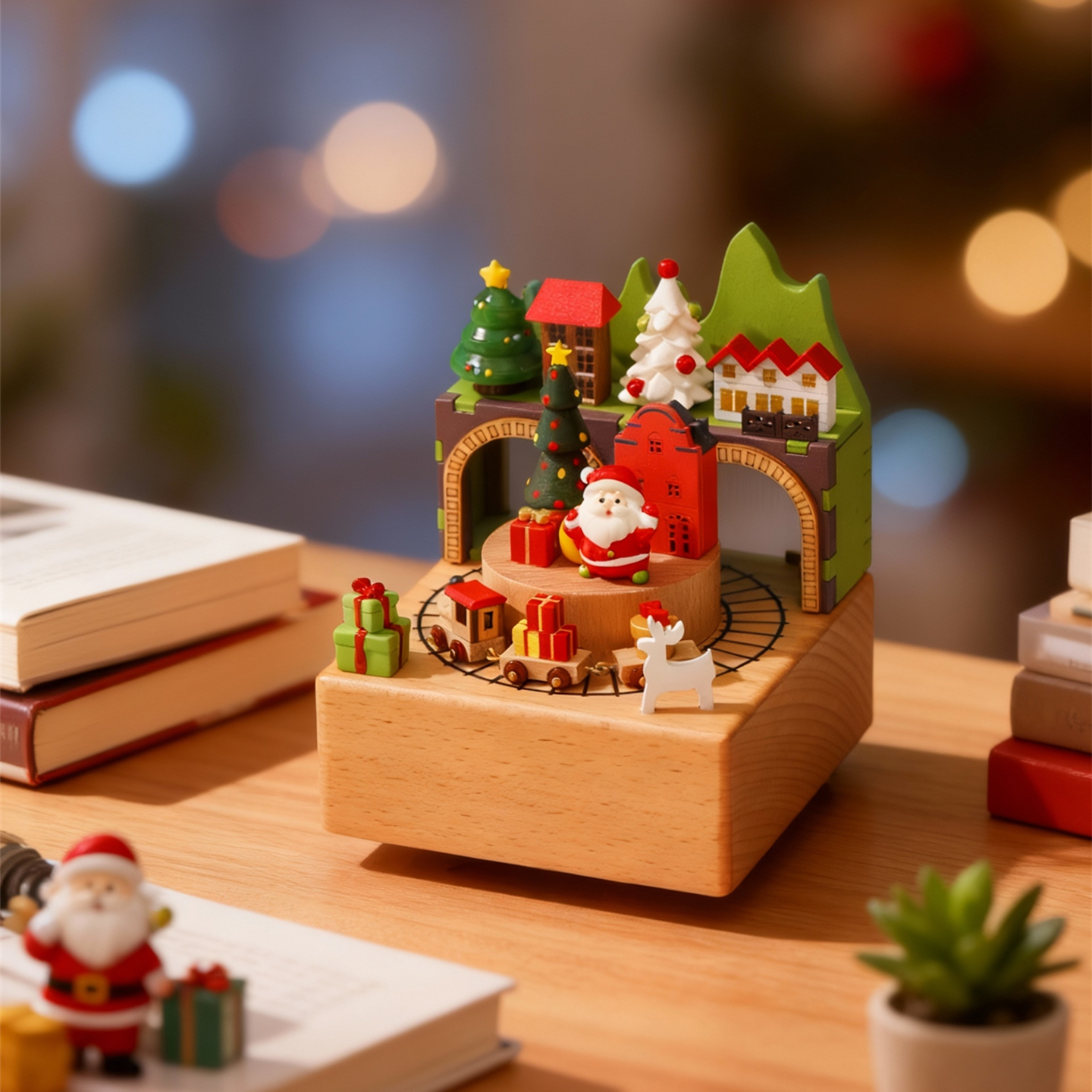 木质桌面摆件小火车音乐盒八音盒生日圣诞礼物送朋友儿童闺蜜女生