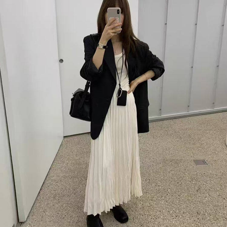 时尚起义显瘦百褶裙半身裙