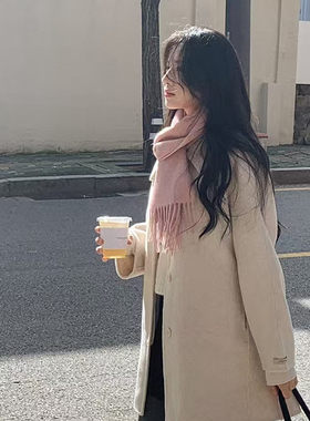 百搭气质优雅羊毛纯色围巾