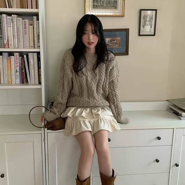 时尚起义双层荷叶边蛋糕半身裙