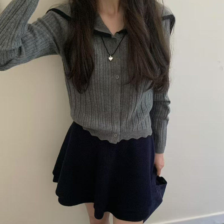 时尚起义海军领上衣+半身裙套装