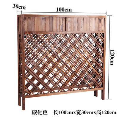 隔断花架花槽防腐木花箱花盆架餐厅实木栅栏围栏屏风网格户外碳q.