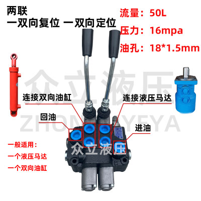 定制新款ZT12多路阀手动换向阀 双向分配阀 控制单双向油缸马达