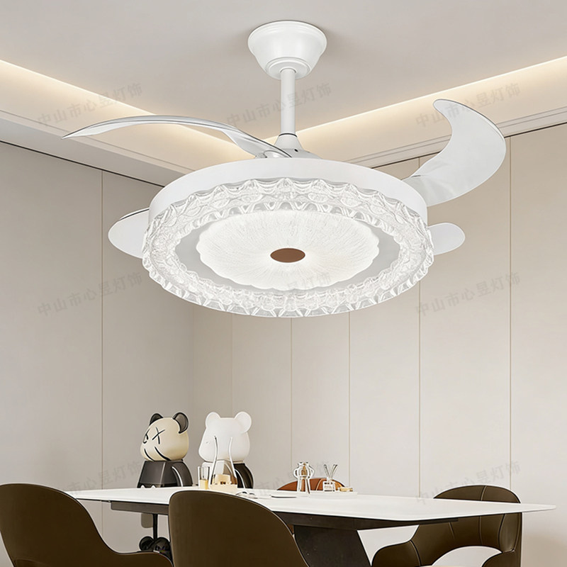 风扇灯隐形吊扇灯客厅2026新款餐厅吊灯现代简约轻奢卧室电扇灯