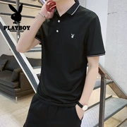 PLAYBOY áo sơ mi nam POLO xu hướng mùa hè tay ngắn nam triều nam màu trơn áo liền thân kinh doanh với áo thun - Polo