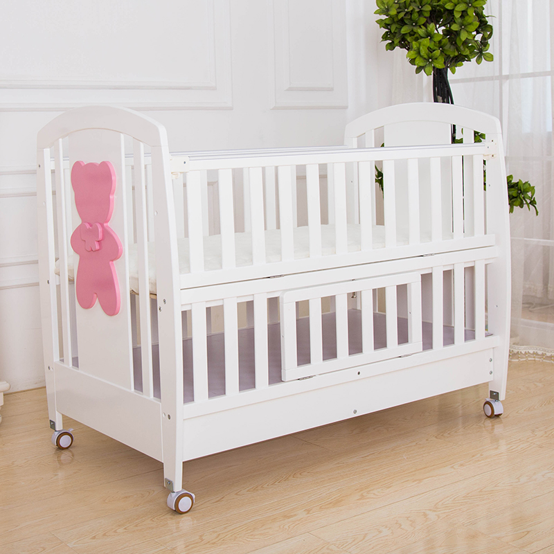 婴儿床实木摇篮床拼接大床多功能欧式新生儿宝宝床bb床游戏床用品