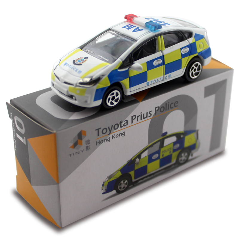 微影小车 TINY香港车模01号 TOYOTA PRIUS AM6500普锐斯 香港警车
