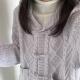 宽松加厚针织衫 oversize 新款 女春装 外套 紫色连帽牛角扣毛衣开衫