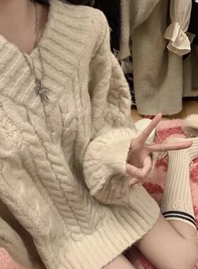 高级感！麻花粗线软糯套头毛衣