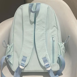 冰心蓝！高级感尼龙双肩包包女2026春季新款学生百搭大容量小背包