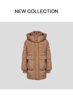 Y3F57003 女士冬季韩版连帽中长款羽绒服