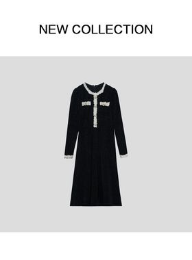 优雅复古蕾丝装饰连衣裙 L3F58009-2104