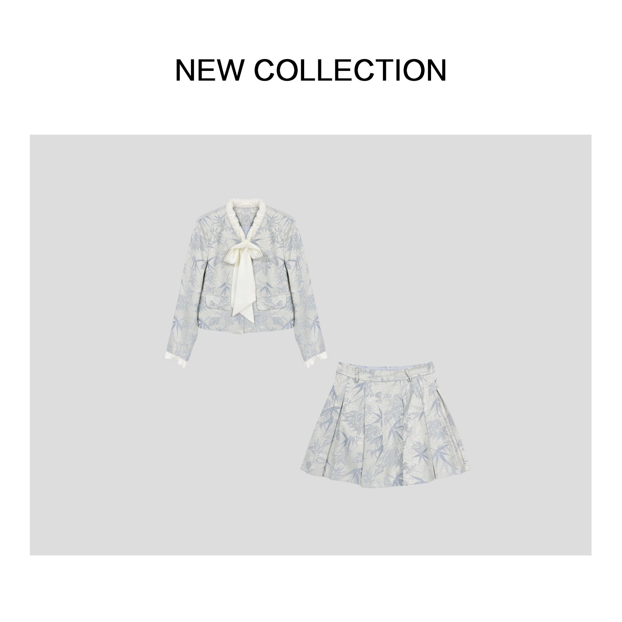 新款气质休闲上衣+短裙套装 D1518010B -8010