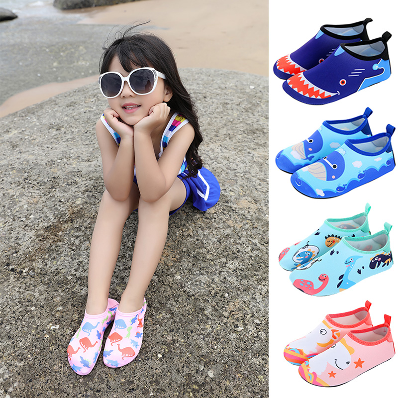 日本MUJIE儿童水上乐园宝宝沙滩袜防滑潜水鞋浮潜袜游泳鞋赤足软