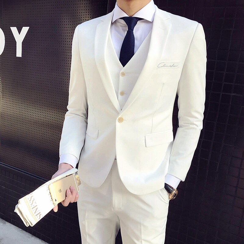 男士西装套装工作演出休闲帅气韩式韩版修身结婚西装男套装礼服潮