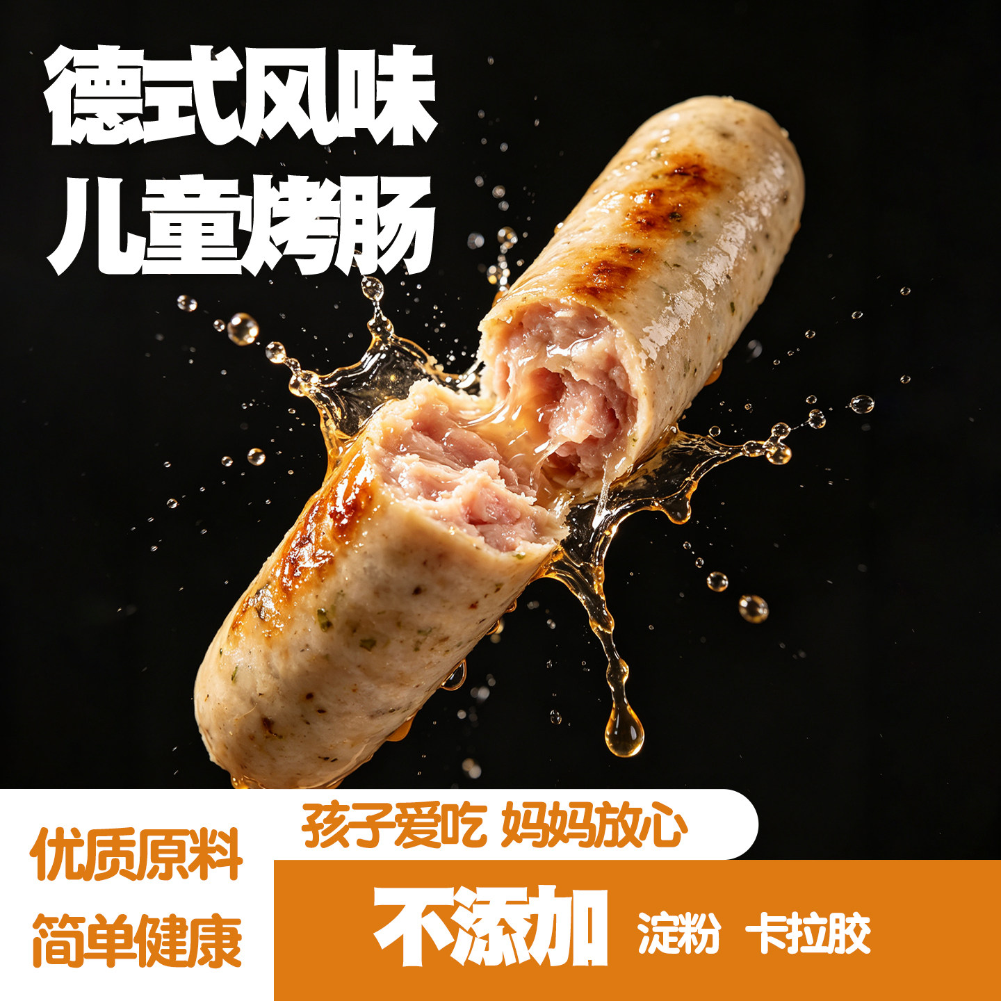 德式烤肠儿童无添加肉肠早餐肠半成品香肠热狗商用纽伦堡肠250g