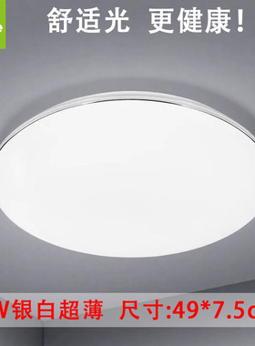 小器鬼LED吸顶灯新款银白客卧餐厅圆形灯具北欧现代超亮小气鬼