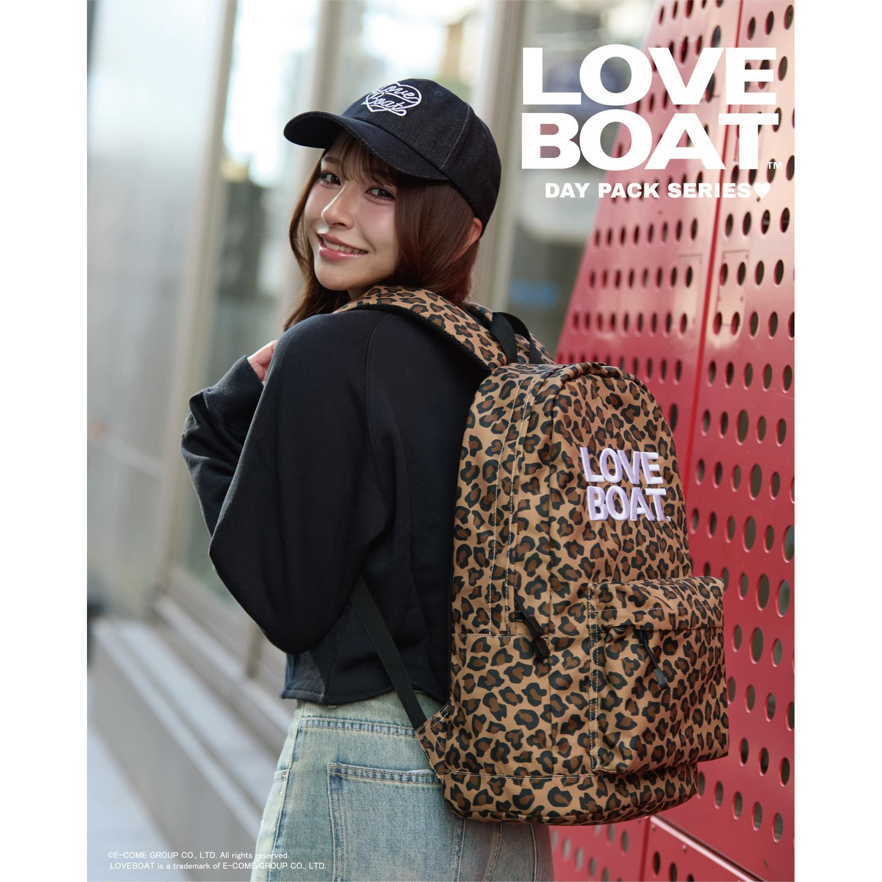LOVE  BOAT 2026新款 日本原单外贸豹纹双肩包青少年