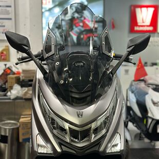 适用豪爵UHR150改装加高大挡风后视镜前移 uhr150盾牌挡风运动版