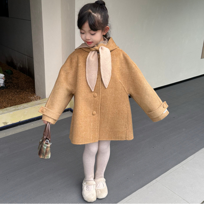 童装儿童双面羊绒大衣韩版2025秋冬女童中长款羊毛呢子外套双面尼