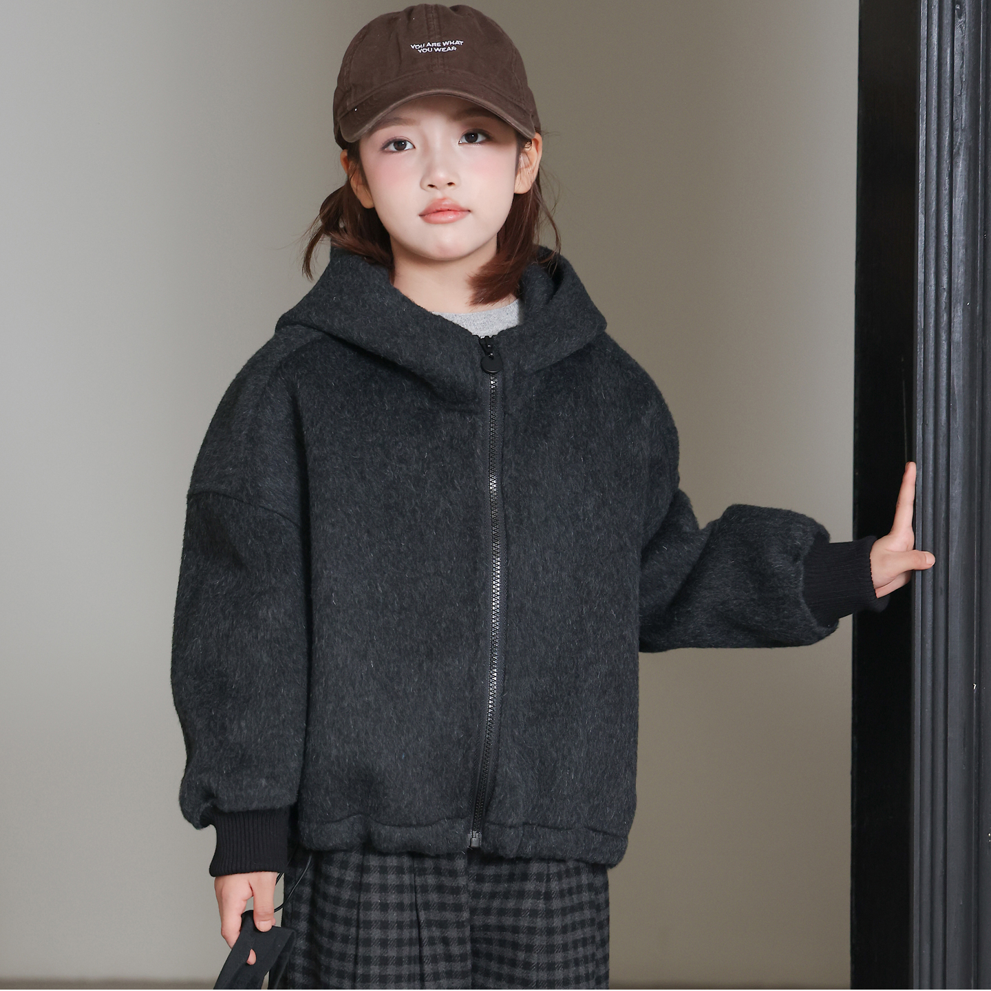 女童双面羊绒大衣短款2025秋冬新款儿童羊毛呢子外套女孩保暖上衣